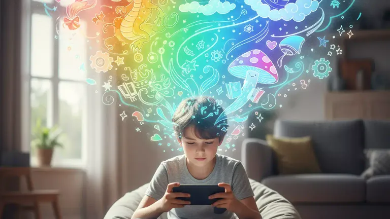 Children enjoying screen-free creative play